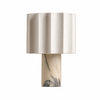 Cavilon Table Lamp with Fan-Shaped Linen Shade - Stone Finishes Suitable for Living Rooms