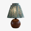 Solmire Floral Table Lamp - Pleated Fabric Shade and Walnut Wood Base for Bedroom and Reading Space