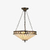 TF Fargo Adjustable Pendant with Stained-Glass Inspired Inverted Shade for Island and Dining