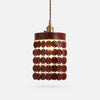 Brown leather pendant light on a white background