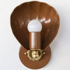 Shell Shape Wall Sconce - Brass Accents Steel Light for Eclectic Decor