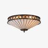 TF Fargo Geometric Flush Mount Light — Handcrafted Art Deco Stained Glass Lamp for Entryway