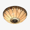 TF Brooklyn Tiffany Glass Flush Mount Ceiling Light - Art Deco Design for Hallway or Living Room