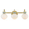 Lucy Brass Vanity Wall Light - Cased Opal Glass Bathroom Sconce