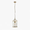 Luxvana Bell Shaped Glass Pendant Light - Industrial Metal Lantern Design Fixture for Kitchen