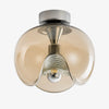 Chrome and Cognac Luma sculpted glass ceiling light