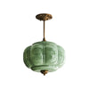 Antique Brass Green Glass Eloise Pendant Light