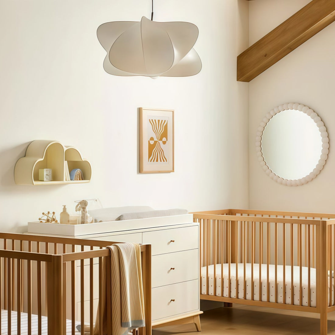 Modern Cirrus Cocoon Pendant Light – Silk Cloud Lamp in Wabi Sabi Style