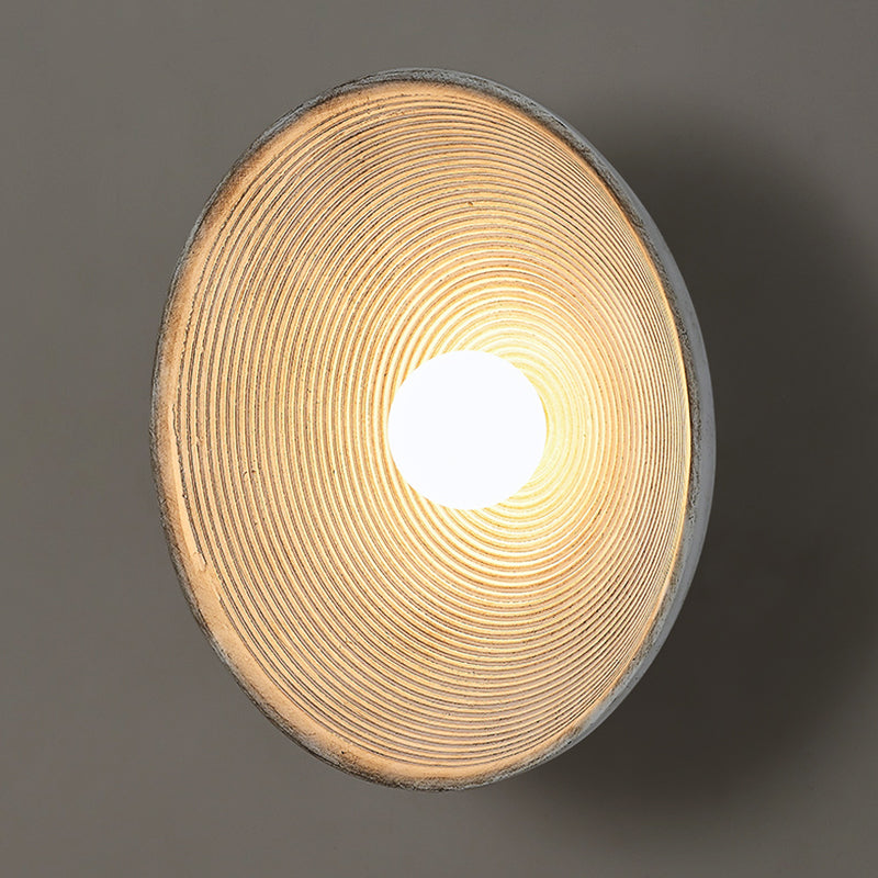 Retro Wabi Sabi Style Round Wall Light For Bedroom