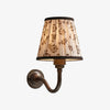 Solmire Fabric Wall Sconce - Vintage Linen Cotton Shade with Curved Metal Arm for Bedroom and Hallway