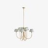 Ruchee Chandelier – Layered Fabric Shade Brass Ceiling Light for Dining or Living Spaces