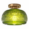 Lurex Stained Pattern Glass Flush Mount Ceiling Light - Engraved Design and Decorative Indoor Lighting U21