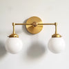 Two-Light Sconce - Double Head Glass Bathroom Wall Light