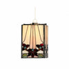 TF Camillo Mosaic Tiffany Glass Pendant Light - Square Lantern Shade - Artisan Home Décor Accessory