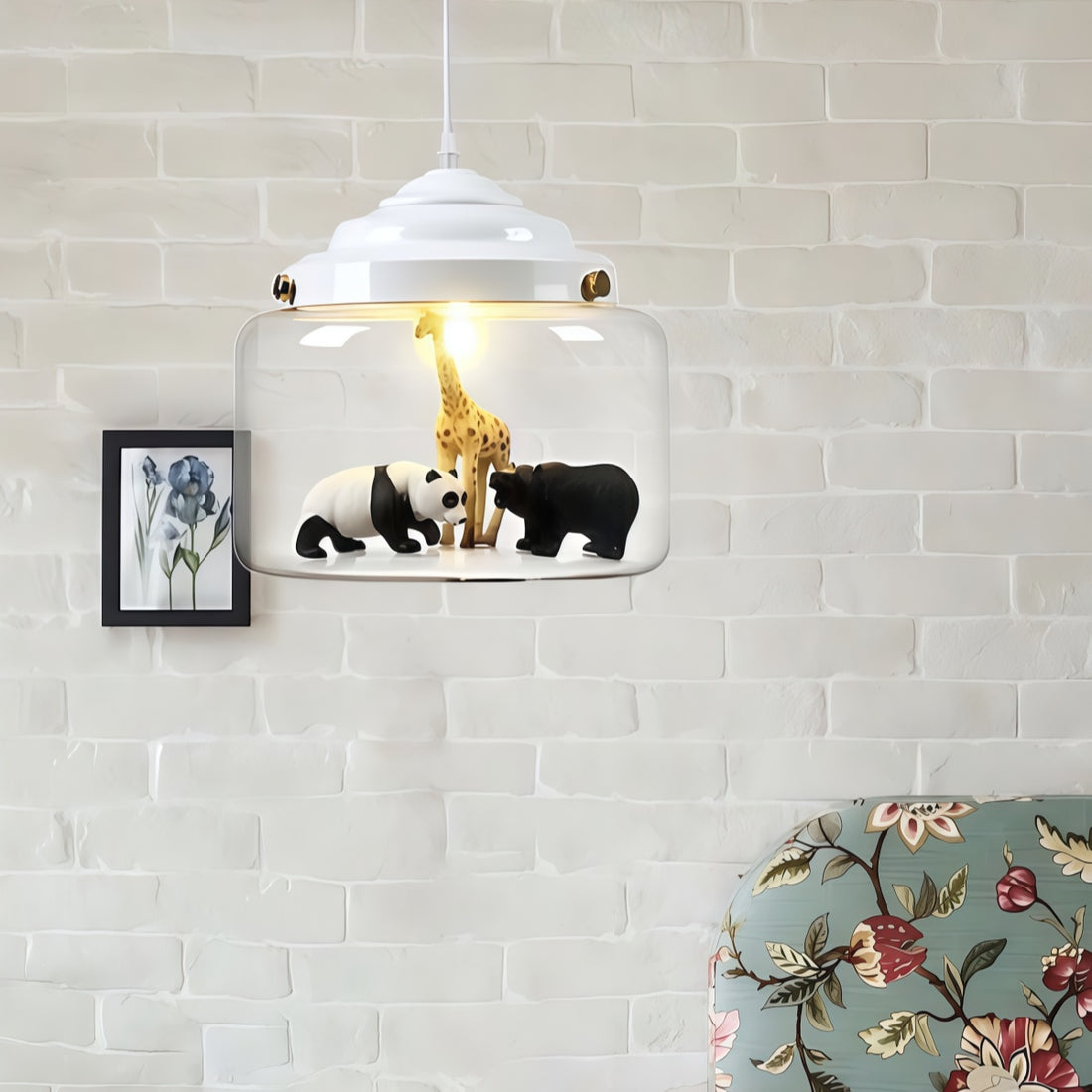 Creative Bell Jar Glass Pendant Light – Clear Zoo-Inspired Hanging Lamp