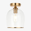 Brazara Dome Ceiling Light - Industrial Ribbed and Clear Glass for Living Room