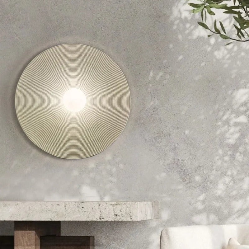 Retro Wabi Sabi Style Round Wall Light For Bedroom