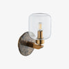Korlisse Modern Marble Wall Light - Vintage Brass & Clear Glass Accent for Living Room and Hallway