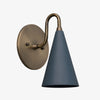 Curva Metal Cone Shade Sconce – Vintage Brass Wall Light for Entryway or Stairwell