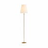 Serena Vintage Brass Floor Lamp - Iron Frame with Linen Drum Shade for Living Rooms and Reading Corners