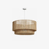 Florevian Woven Jute Hanging Light - Boho Chic Drum Pendant for Living or Dining