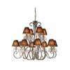 Talonis Multi-light Fabric Chandelier - Elegant Metal Curved Arms for Dining and Living