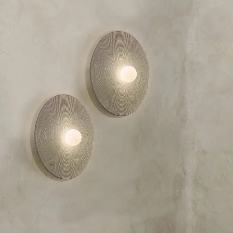 Retro Wabi Sabi Style Round Wall Light For Bedroom