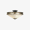 TF Fargo Semi-Flush Ceiling Lamp - A Classic Deco Light with a Decorative Glass Shade for Multi room Use
