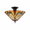 TF Hector Ceiling Light – Handcrafted Stained Glass Design Semi‑Flush or Pendant Fixture for Home