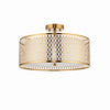 Liorin Geometric Mesh 3‑Light Flush Ceiling Light - Mesh Metal Frosted Lamp for Living Room or Hallway