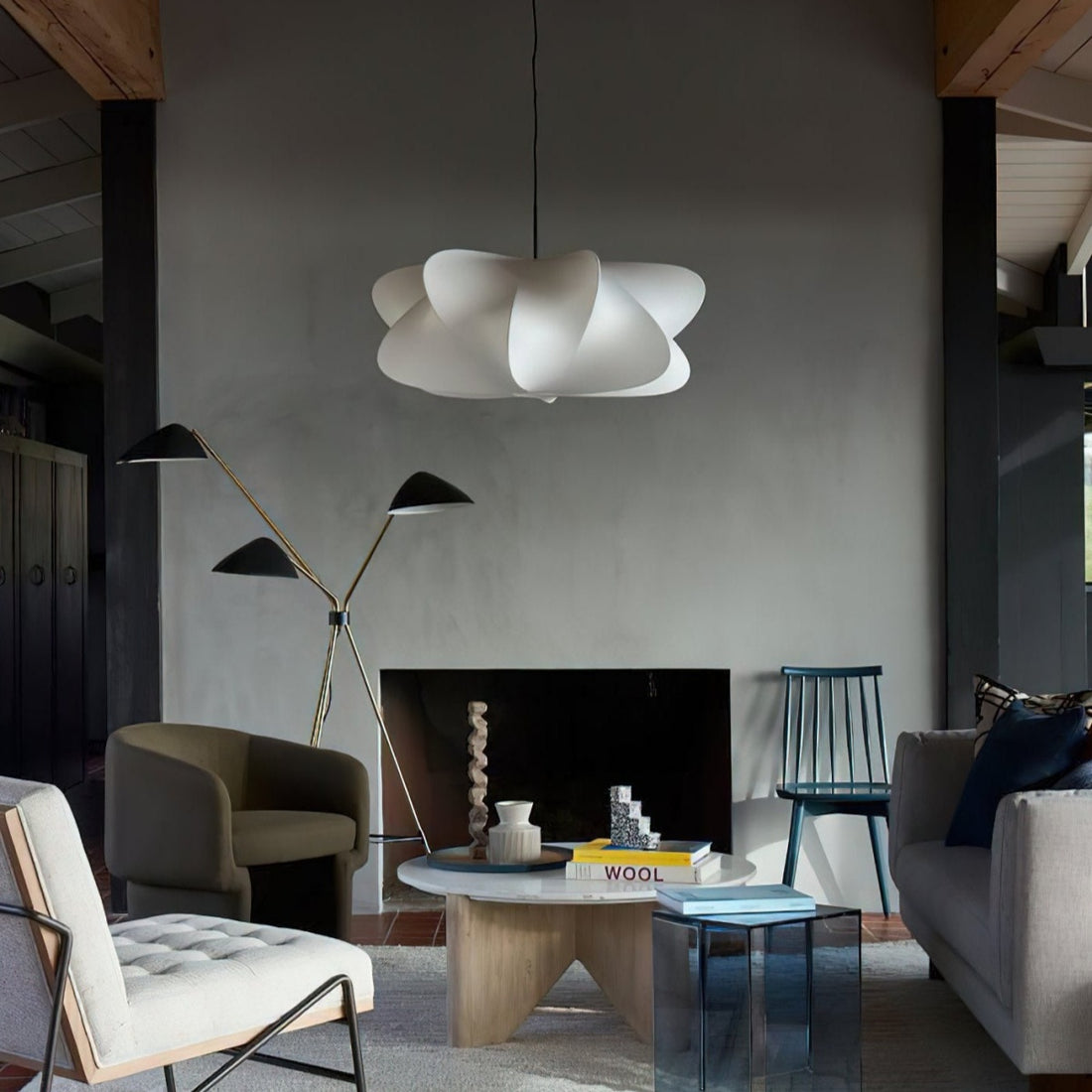 Modern Cirrus Cocoon Pendant Light – Silk Cloud Lamp in Wabi Sabi Style