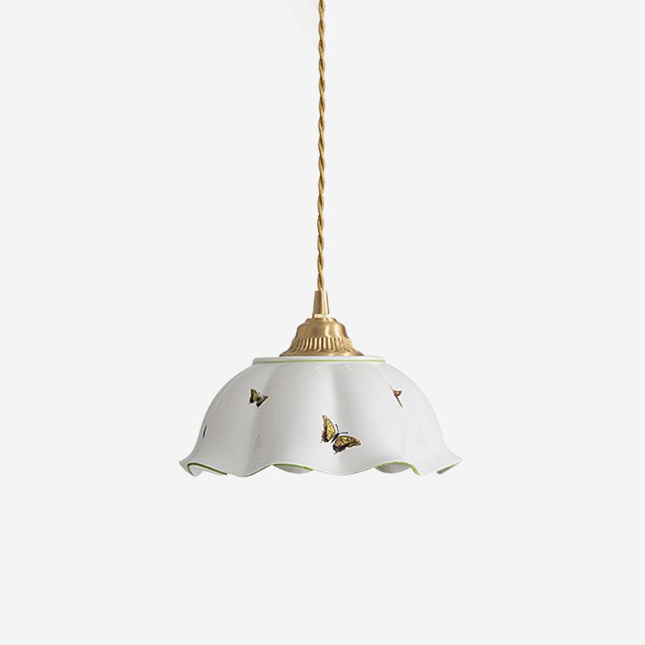 Retro Cream Style Ceramic Pendant Lamp