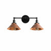 Conique Metal Industrial Wall Sconce with Dual Cone Shades - Vintage Metal Finish