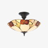 TF Ingram Handcrafted Stained Glass Ceiling Lamp – Vintage Art Deco Tiffany Light for Dining Room