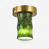 Complete jade bamboo flush mount ceiling lamp