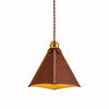 Vintage leather pendant light on white background