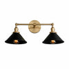 Conique Metal Industrial Wall Sconce with Dual Cone Shades - Vintage Metal Finish