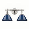 Industrial Two Light Vanity Wall Light - Metal Bathroom Mirror Wall Lights
