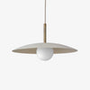 Curva Metal Minimalist Pendant Light - Modern Brass Accent Disc Shade
