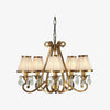 Talonis Multi-light Fabric Chandelier - Elegant Metal Curved Arms for Dining and Living