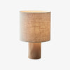 Linemora Simple Wooden Base Table Lamp - Natural Linen Cylindrical Shade for Living Rooms and Bedrooms