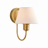 Tracian Wall Sconce - Curved Arm with Glass or Linen Shade for Bedroom