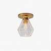Merin Minimalist Sleek Geometric Glass Flushmount Light