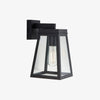 Trevanta Clear Glass Black Outdoor Lantern Wall Light - Modern Exterior Lighting
