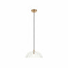 Floriaxis Floral Glass Pendant Light — Floral Glass Shade with Braided Cable for Kitchen or Dining