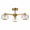 Canovus Ceiling Fixture with Ribbed Glass - Industrial Metal Living Room Light