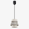 Style A gray travertine stone pendant light with one head