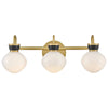 Lucy Brass Vanity Wall Light - Cased Opal Glass Bathroom Sconce
