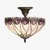 TF Hutchinson Tiffany Ceiling Light with Mackintosh Rose for Living and Dining Rooms