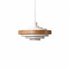 Layervelle Contemporary Tiered Pendant Light – Sculptural Wood and Metal Hanging Lamp for Living Spaces